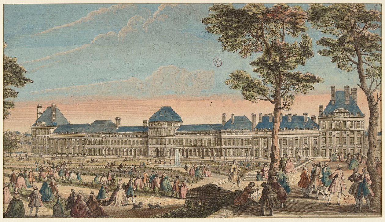 Promenaderne ved Tuileriernes Palads af Jacques Rigaud