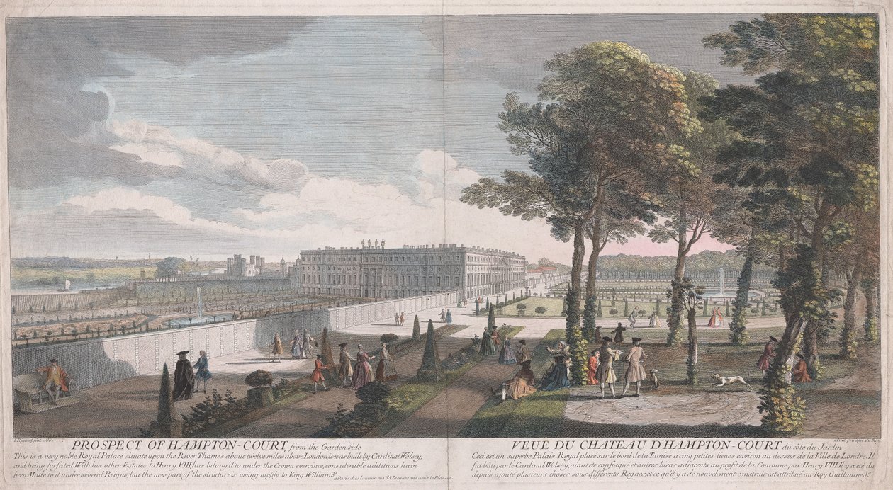 Udsigt over Hampton Court fra havesiden af Jacques Rigaud