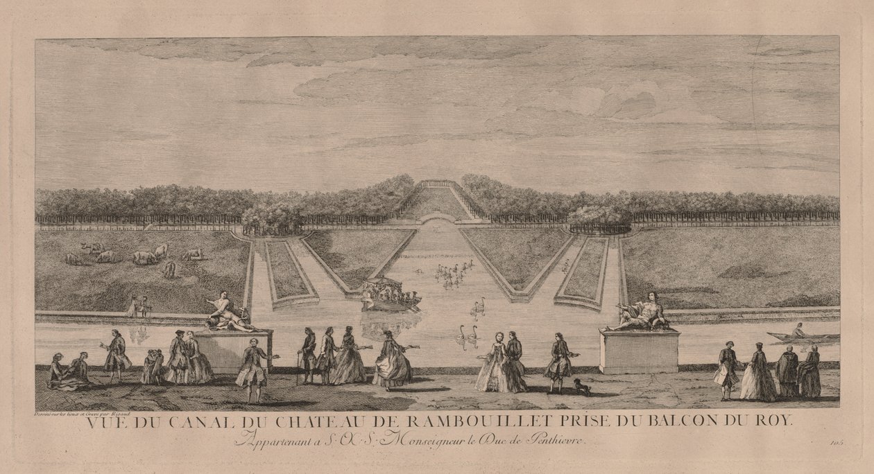 Chateau fra kanalen ved Rambouillet af Jacques Rigaud