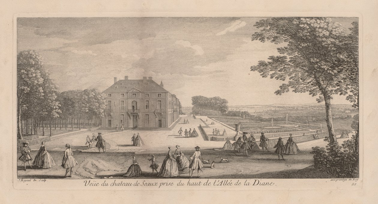 Udsigt over Chateau de Seaux fra Dianas Promenade af Jacques Rigaud