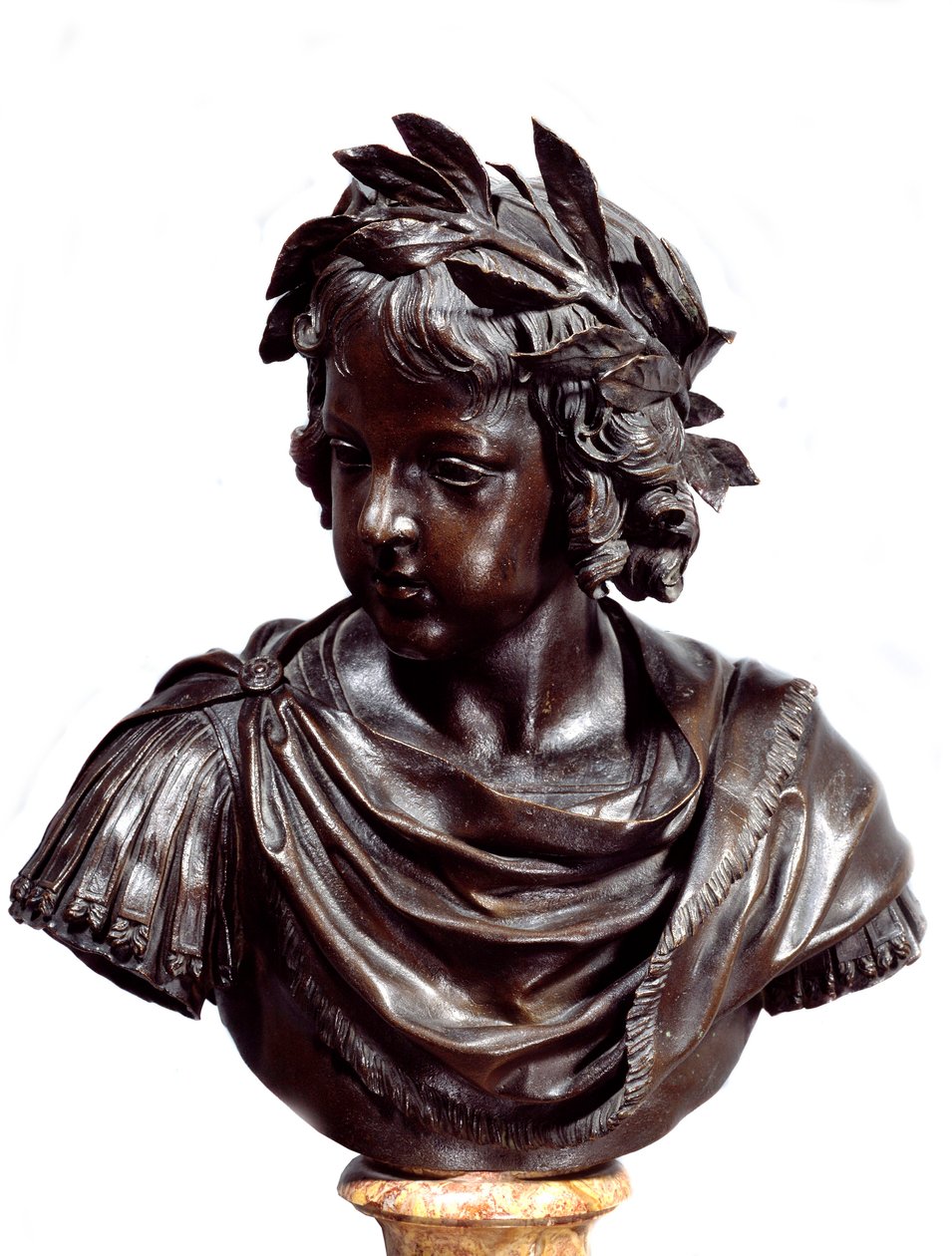 Buste i bronze af Louis XIV (1638-1715) barn sagt til den romerske skulptur tilskrevet Jacques Sarazin (1592-1660) Før 1643. Paris, Louvre-museet af Jacques Sarazin