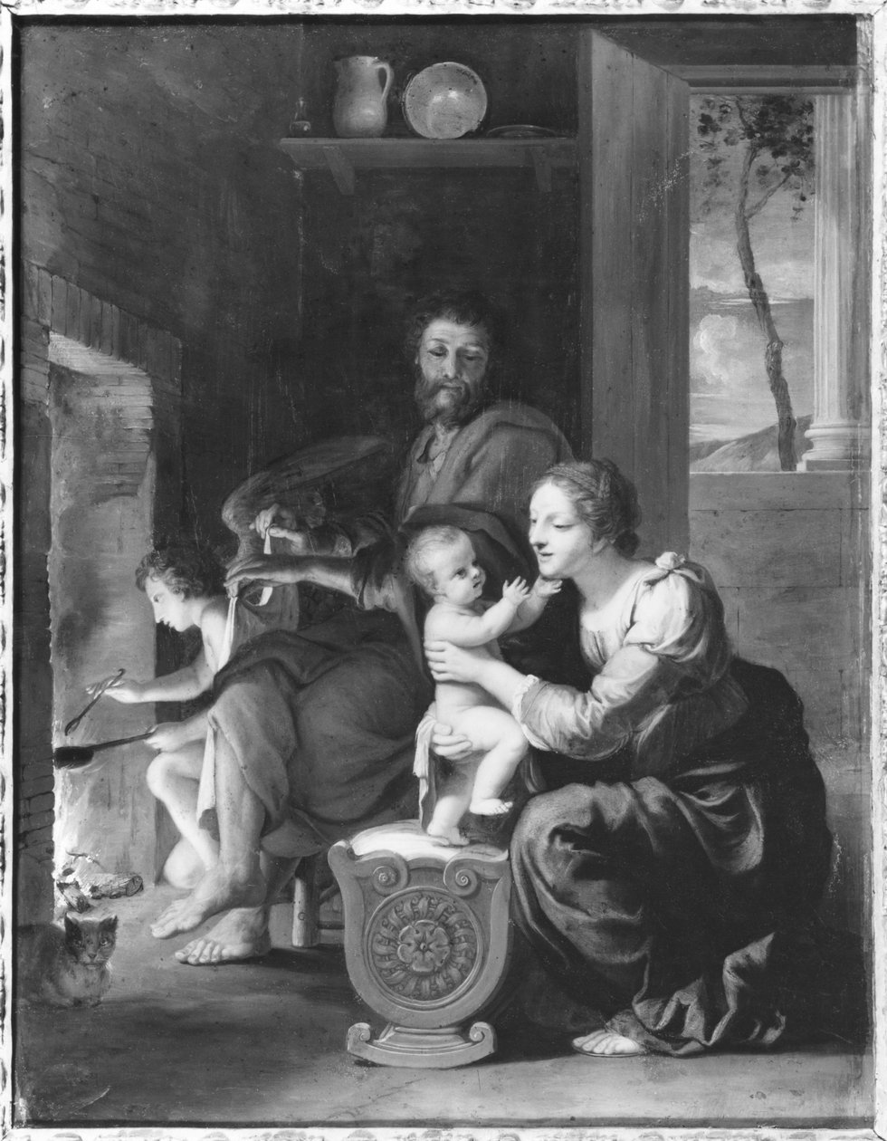 Den hellige familie, efter 1650 (olie på kobber) af Jacques Stella
