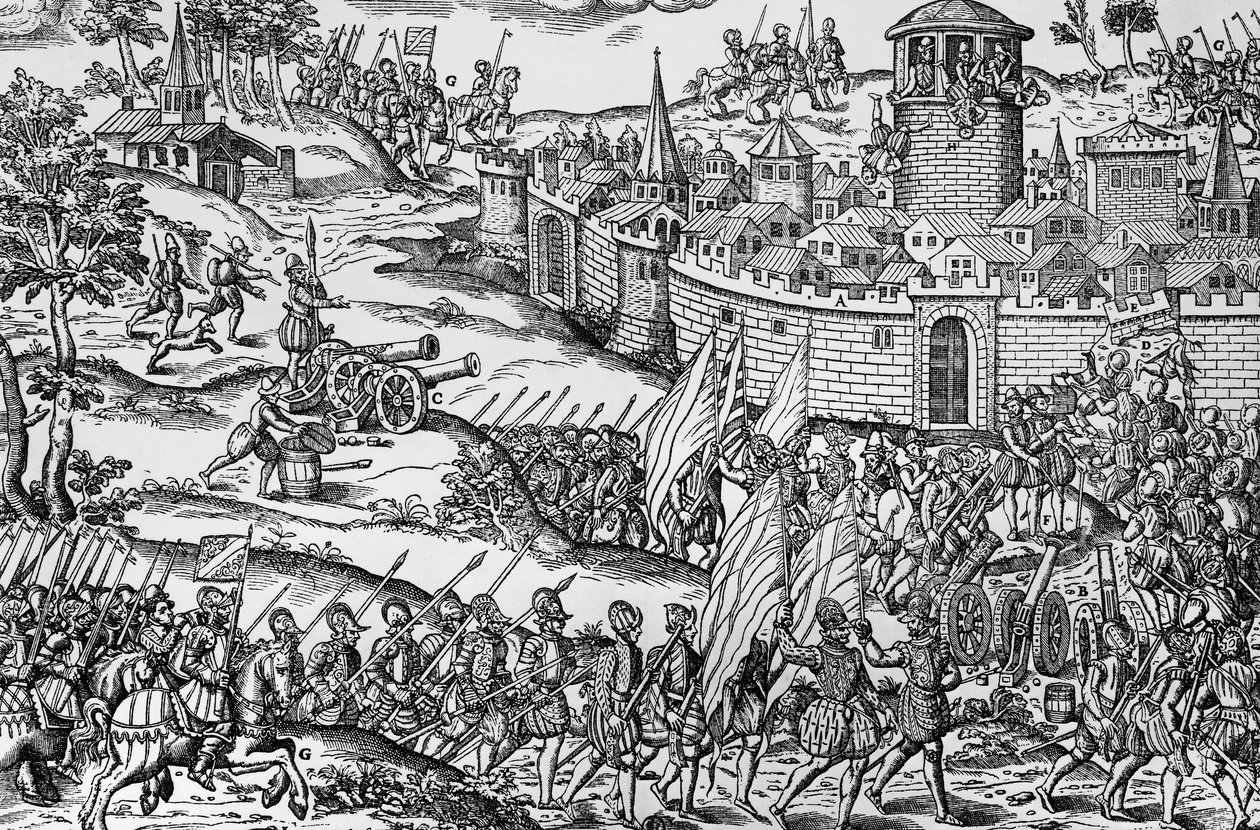 Capture of Montbrison af Francois de Beaumont, Baron of Adrets af Jacques Tortorel