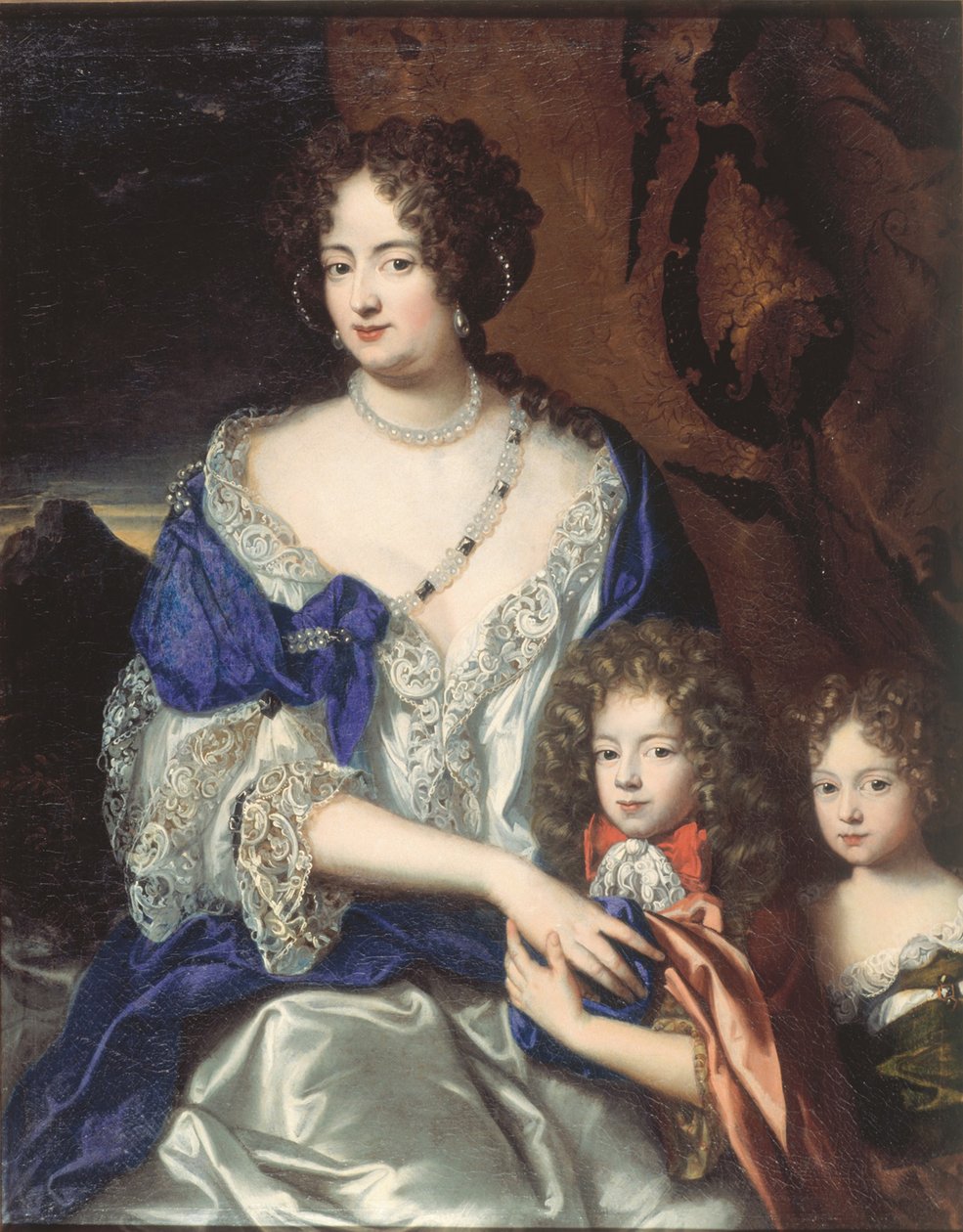 Hertuginde Sophia Dorothea af Brunswick og Luneburg med sine børn George og Sophia Dorothea af Jacques Vaillant