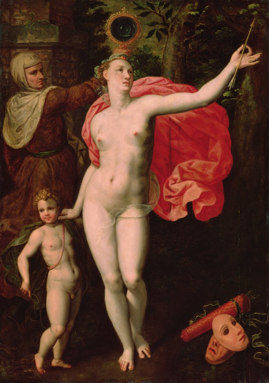 Venus og Amor, allegori om sandheden (olie på træ) af Jacques de Backer