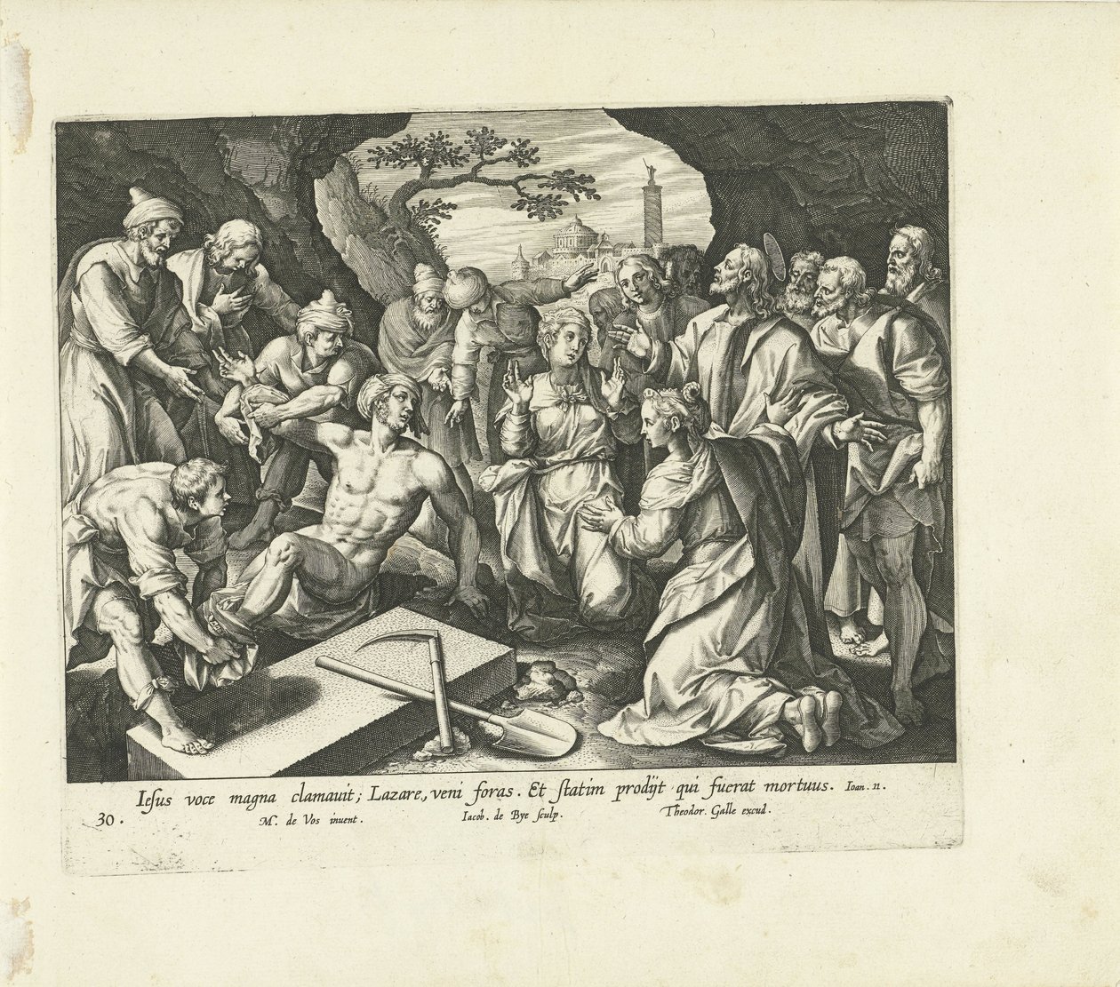 Opdragelse af Lazarus Vita, passio et resvrrectio Iesv Christi (serietitel) Kristi liv, lidenskab og opstandelse (serietitel) af Jacques de Bie