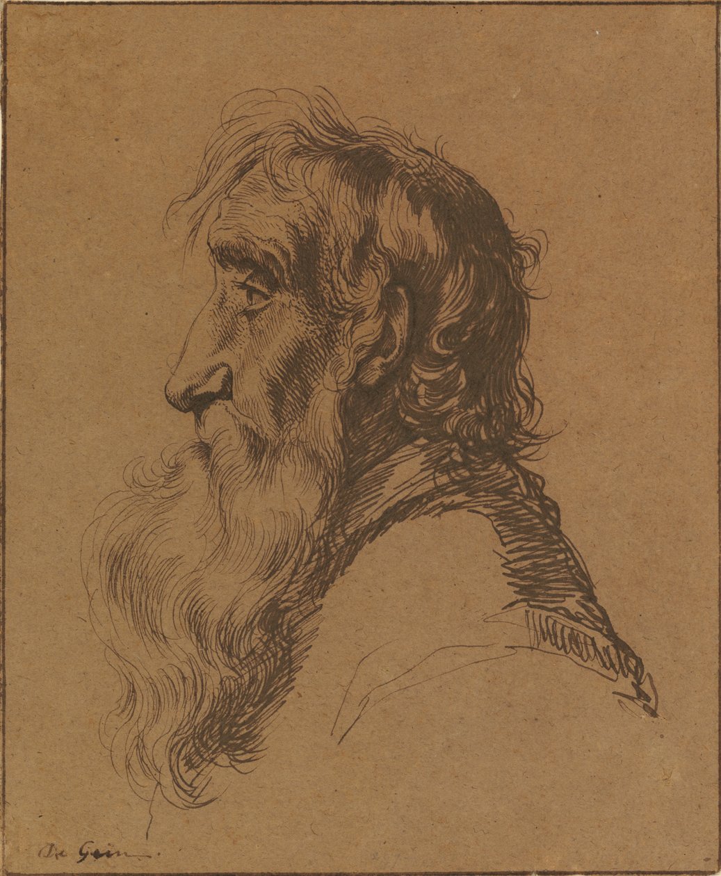 Hovedet af en gammel mand af Jacques de Gheyn III