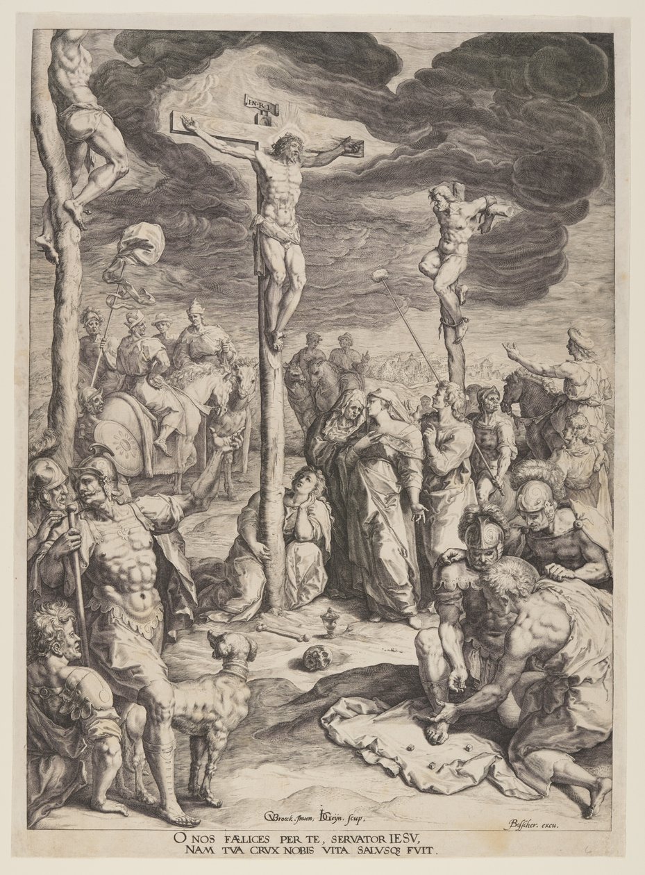 Kristus på korset mellem to tyveknægte af Jacques de Gheyn II