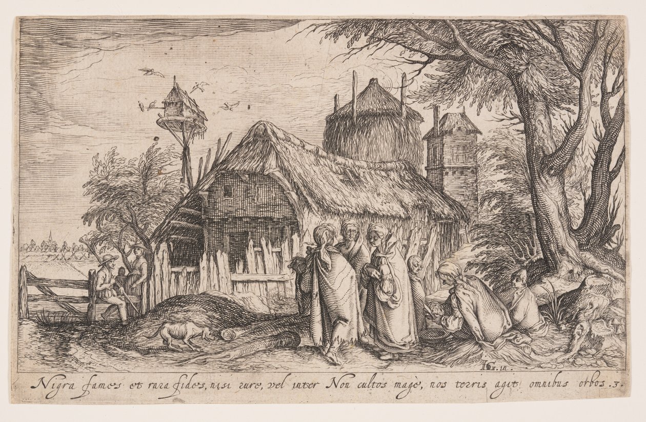 Landskab med romaer, fra Landskaber af Jacques de Gheyn II