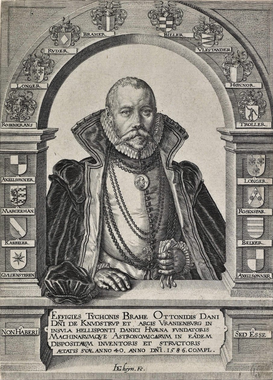 Portræt af Tycho Brahe, astronom (uden hat) af Jacques de Gheyn II