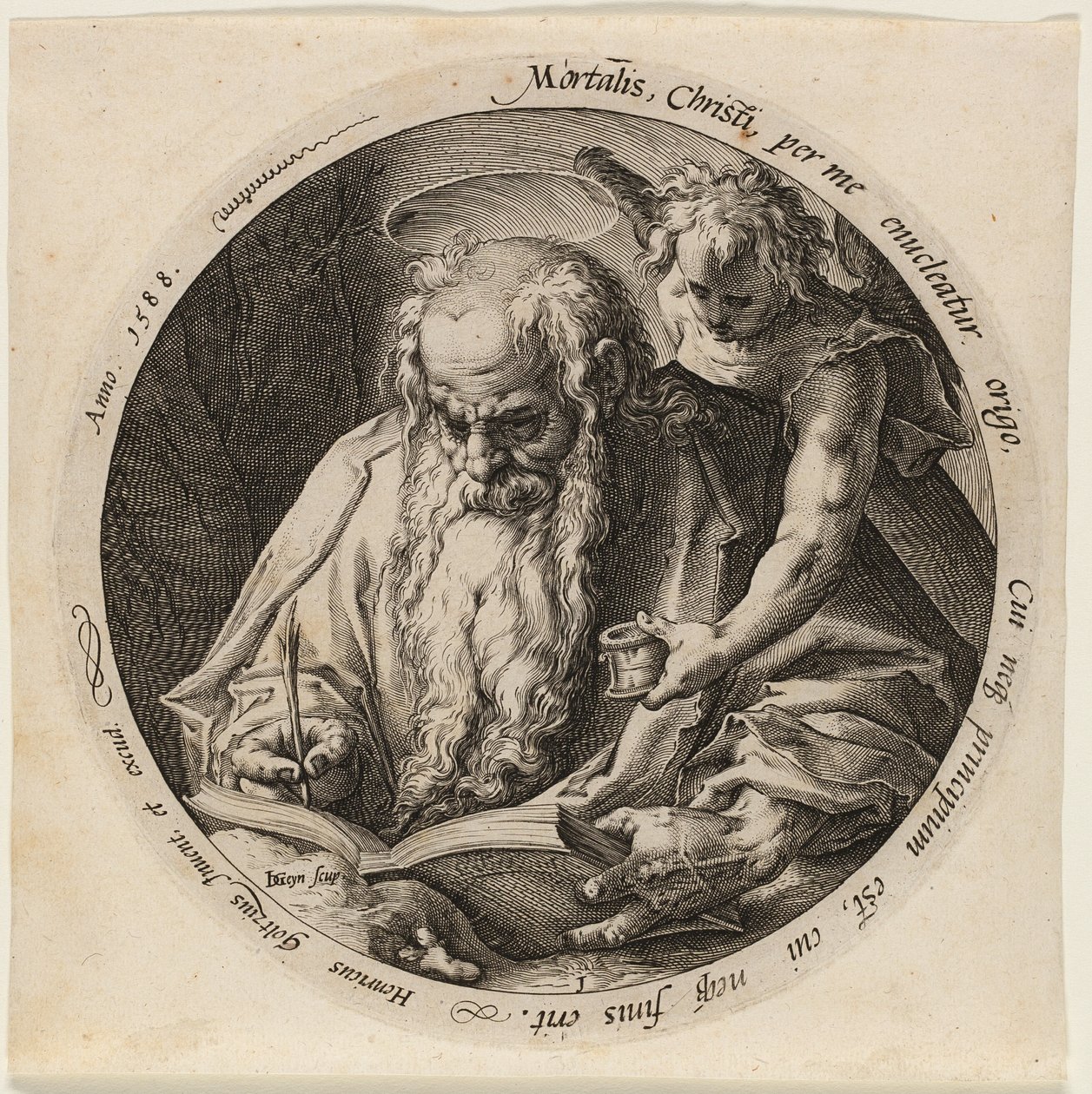 Matthæus, planche 1 fra De fire evangelister af Jacques de Gheyn II