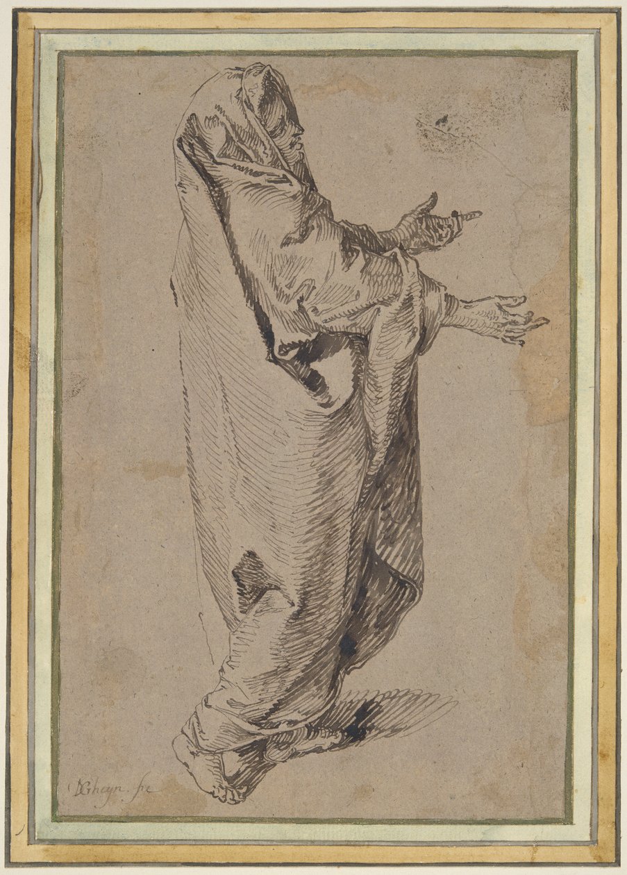 Studie for en stående jomfru Maria af Jacques de Gheyn II