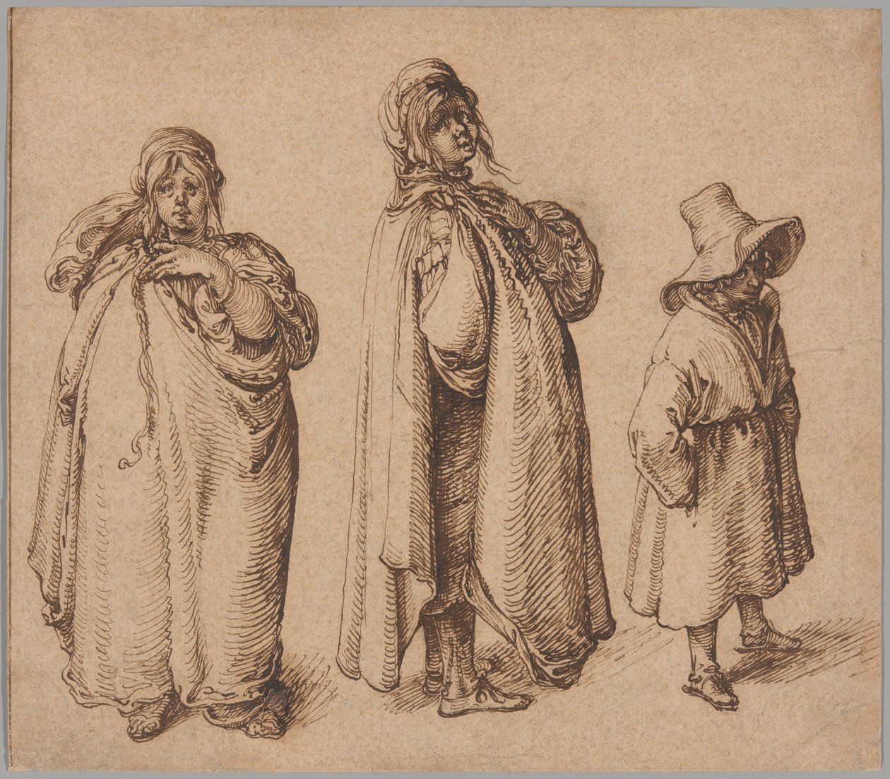 To studier af en romakvinde og en romadreng med stor hat af Jacques de Gheyn II