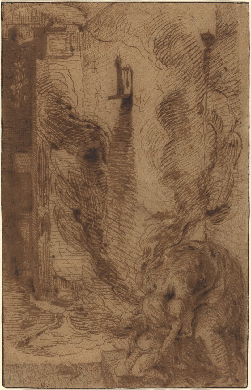 Trolddomsscene med en vampyr [recto] af Jacques de Gheyn II