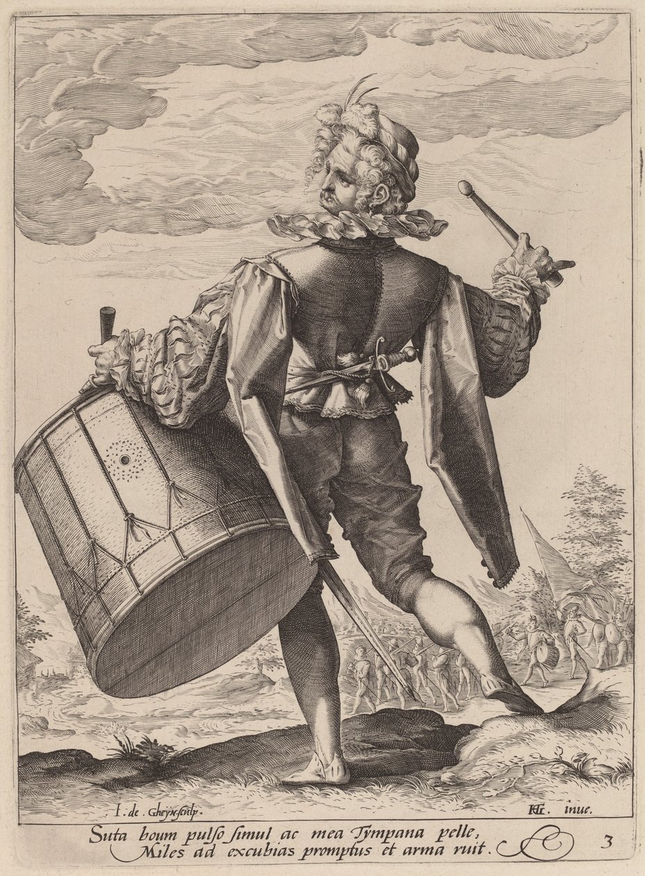 Trommeslager af Jacques de Gheyn II after Hendrik Goltzius
