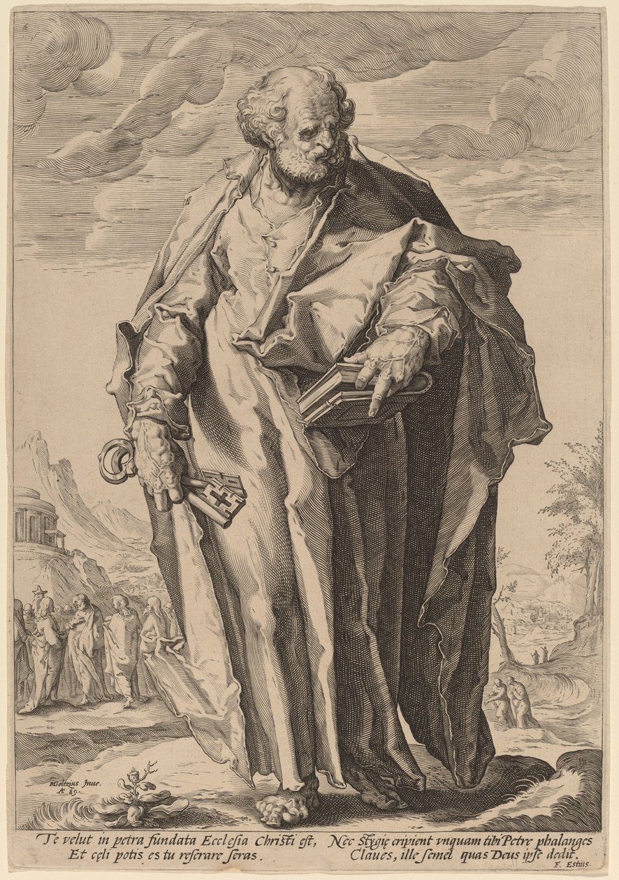 Sankt Peter af Jacques de Gheyn II, after Hendrik Goltzius