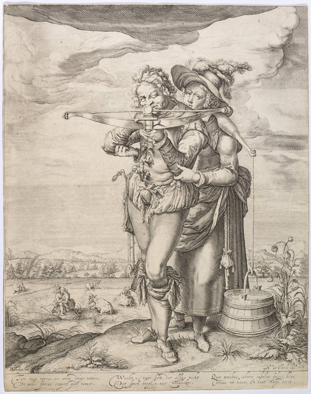 Armbrøstmanden og mælkepigen, ca. 1610. af Jacques de Gheyn the Younger