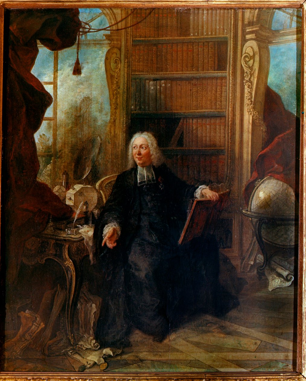 Abbe Jean Antoine Nollet Fransk fysiker i sit Muette-kabinet (maleri) af Jacques de Lajoüe
