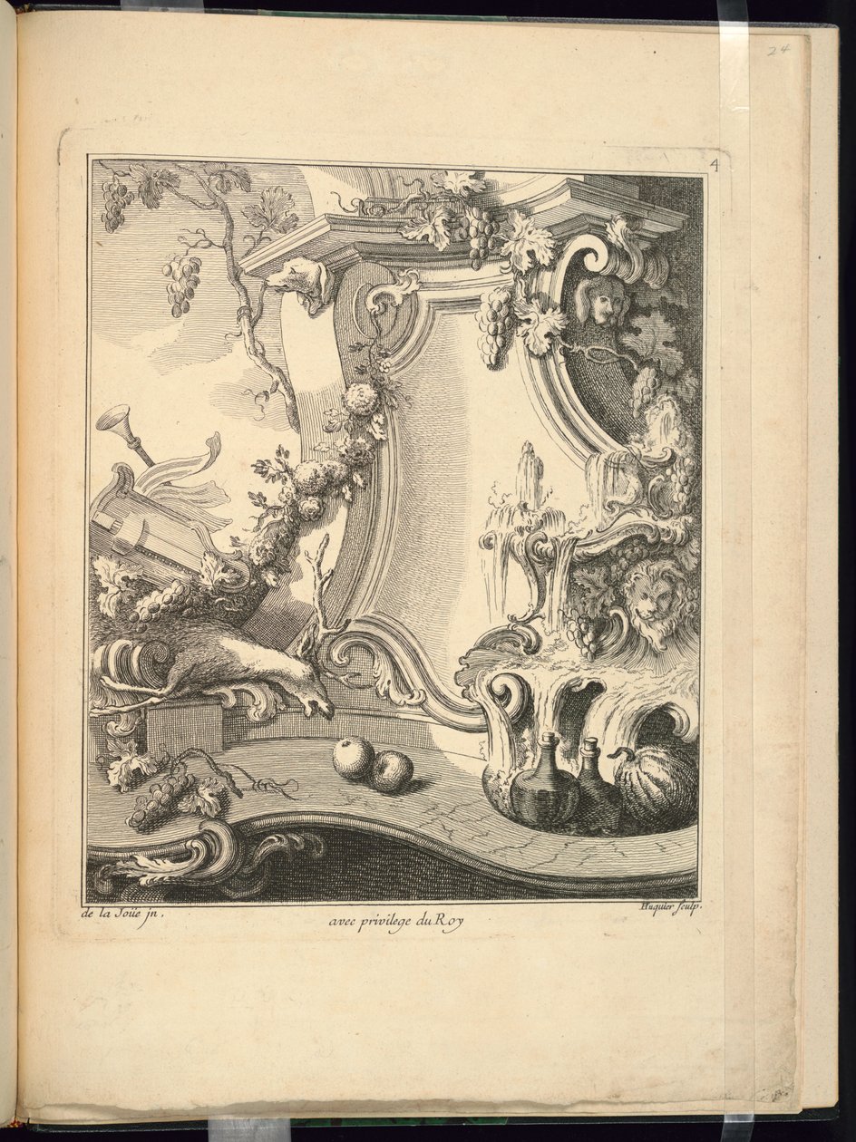 Design til en cartouche af Jacques de Lajoüe