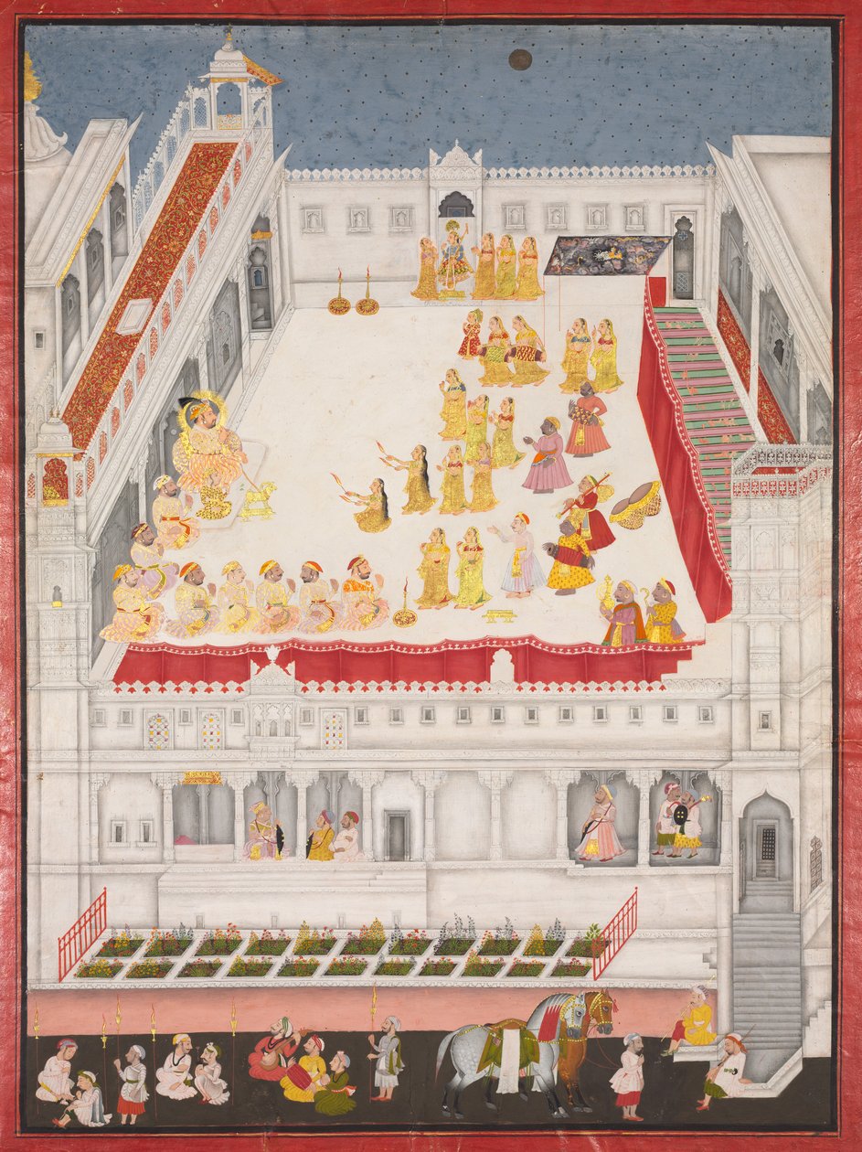 Maharana Jagat Singh deltager i Rasleela, 1736. af Jai Ram