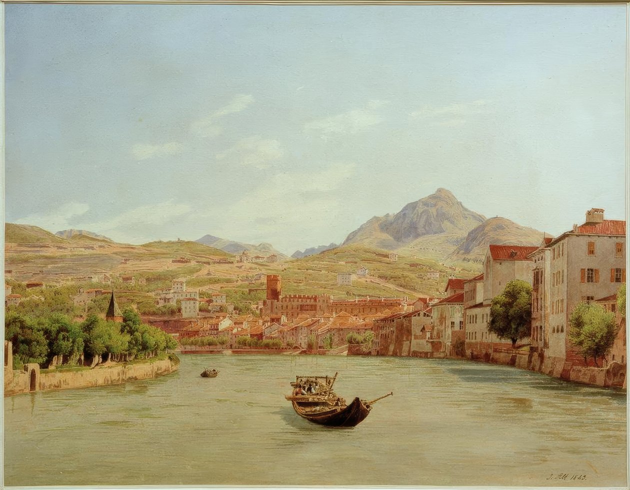 Trento fra Adige-broen af Jakob Alt
