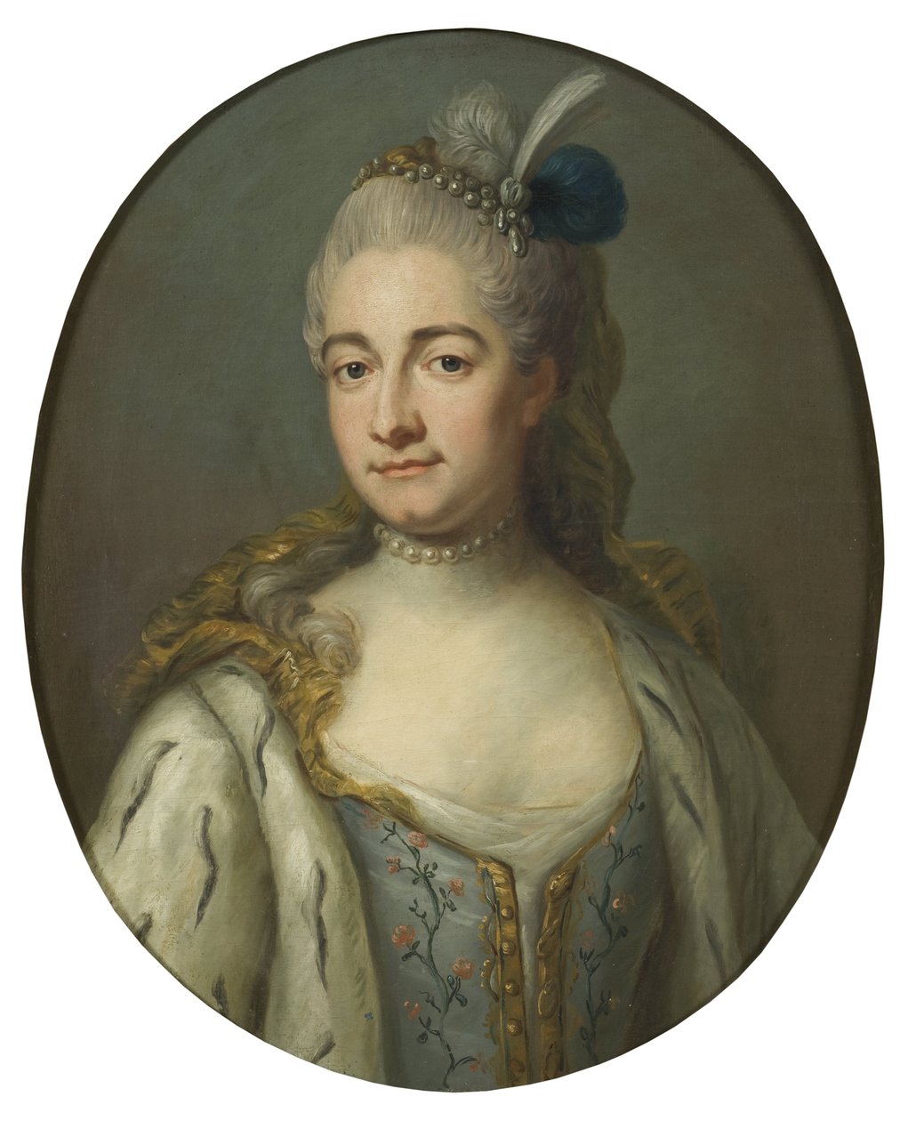 Grevinde Hedwig Catharina von Fersen, født Hedwige Catherine de La Gardie - Portræt af grevinde Hedwig Catherine de la Gardie (1695-1745), født Lillie, af Bjoerk, Jakob (1726-1793). Olie på lærred. Mål: 68x55 cm. Nationalmuseet i Stockholm af Jakob Björk