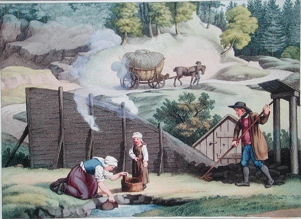 At lave trækul i Østrig, illustration fra 