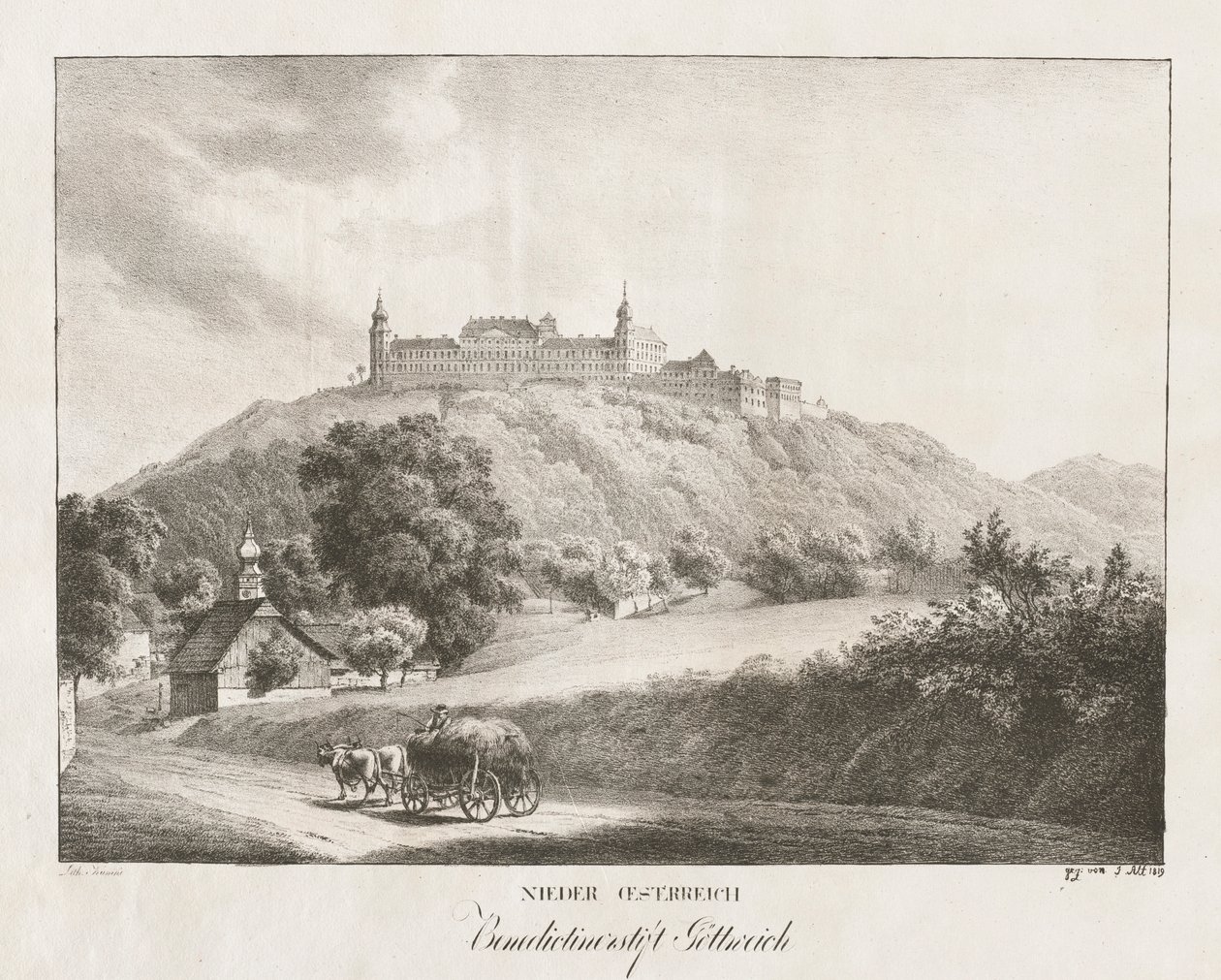 Nedre Østrig, benediktinerkloster i Gottereich, 1819. af Jakob Alt