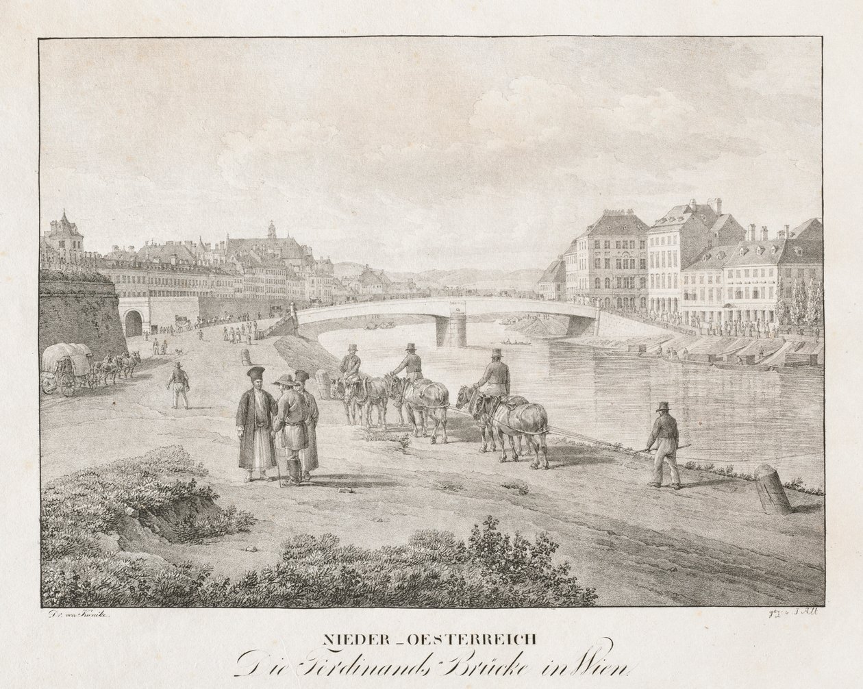 Nedre Østrig, Ferdinand-broen i Wien. af Jakob Alt