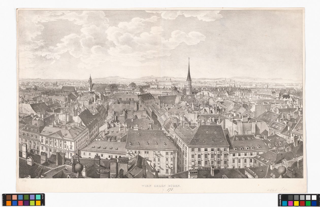 Panorama over Wien mod syd, fra Peterskirken af Jakob Alt