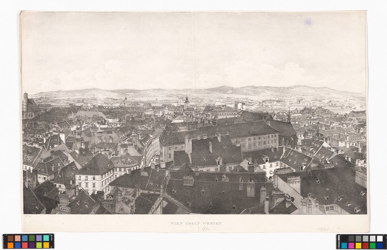 Panoramaudsigt over Wien mod vest, set fra Peterskirken af Jakob Alt