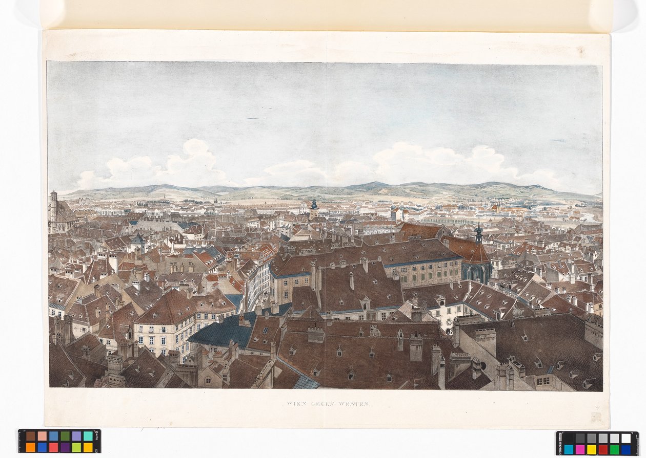 Panoramaudsigt over Wien mod vest, set fra Peterskirken af Jakob Alt
