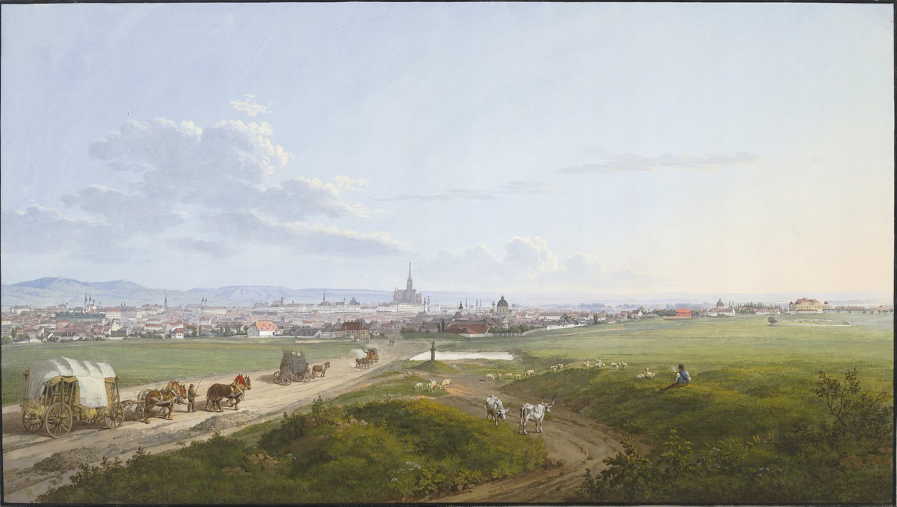 Udsigt over Wien fra Spinneren på korset, 1817 af Jakob Alt