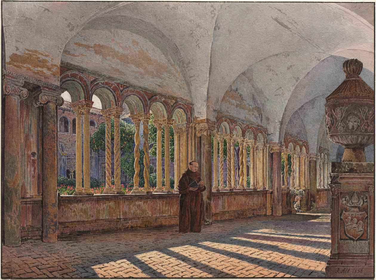 Udsigt over San Giovanni-klostret i Laterano, Rom, 1836. af Jakob Alt