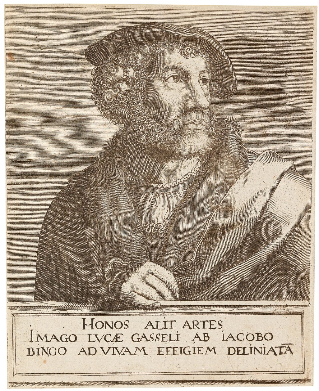 Portræt af kunstneren Lucas Gassel. af Jakob Binck