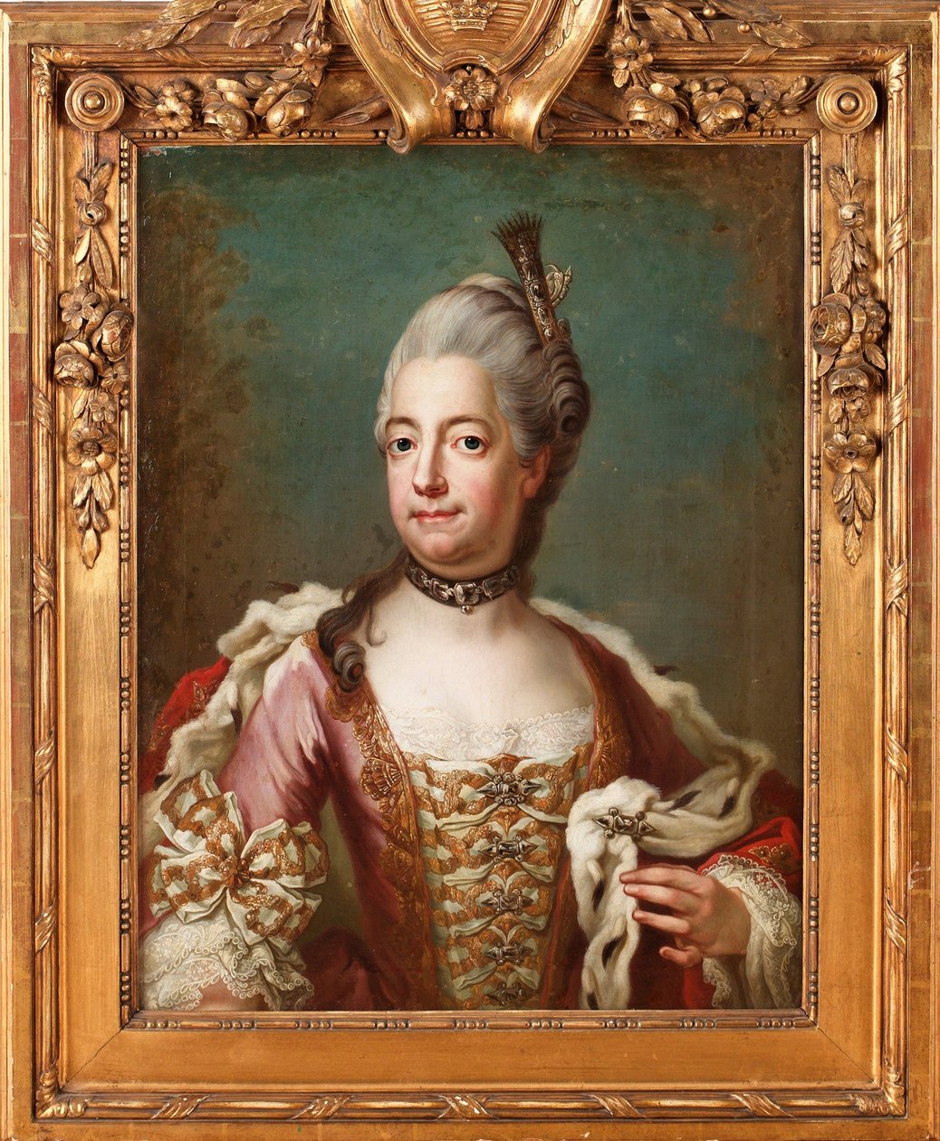Louise Ulrique (Louise-Ulrique) af Preussen (1720-1782), Dronning af Sverige - Maleri af Jakob Bjørk (1726-1793), olie på lærred, 73x55 cm - Louisa Ulrika af Preussen, Olie på lærred af Jakob Bjørk - Privat samling af Jakob Björk
