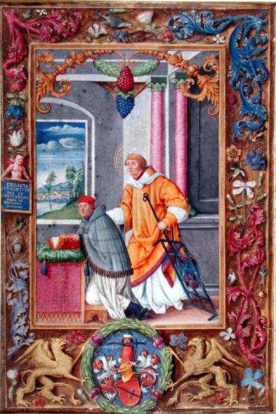 Anton Kress og St. Lawrence, side fra et missal af Jakob Elsner