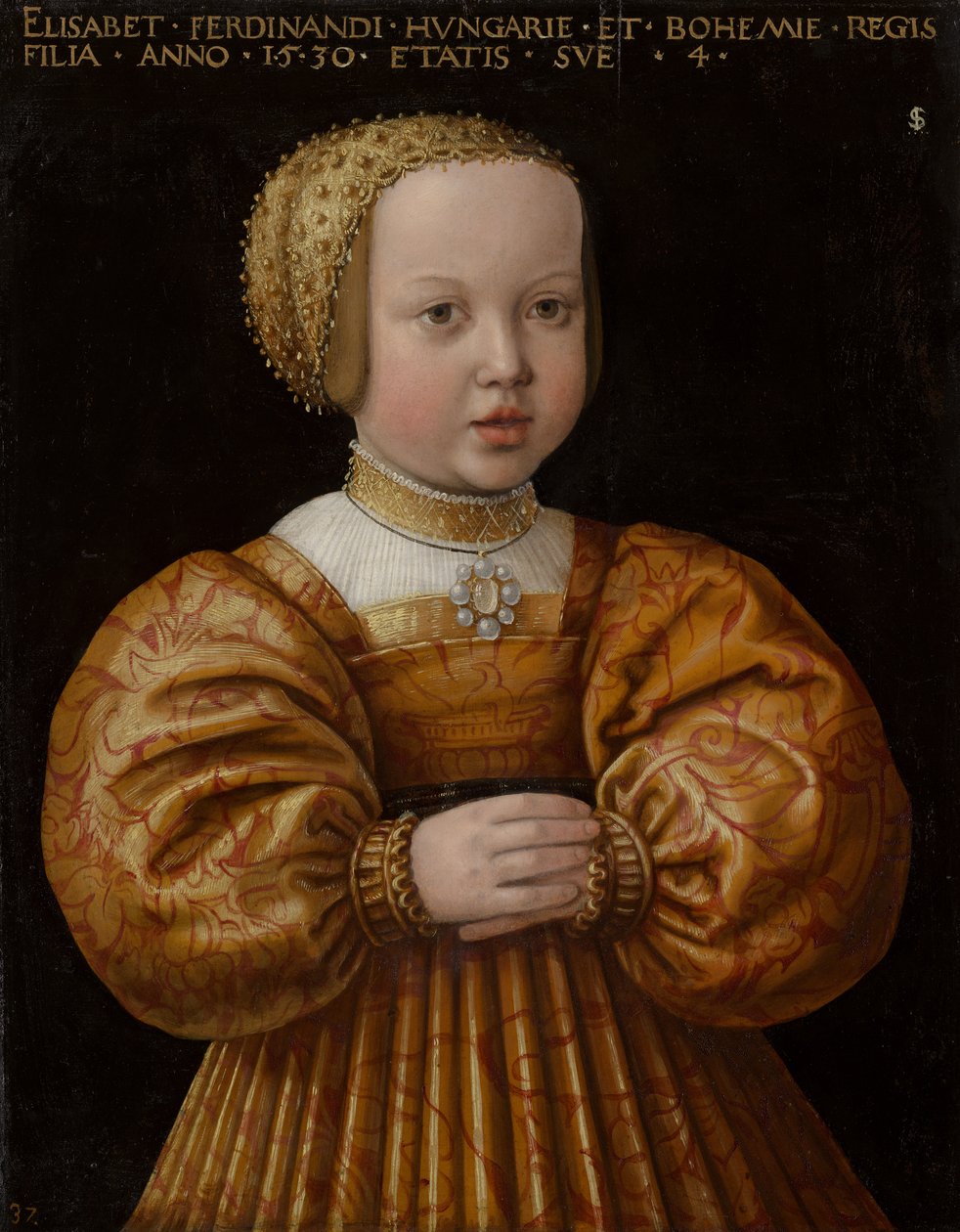 Portræt af Elisabeth af Østrig på fire år, 1530 af Jakob Seisenegger