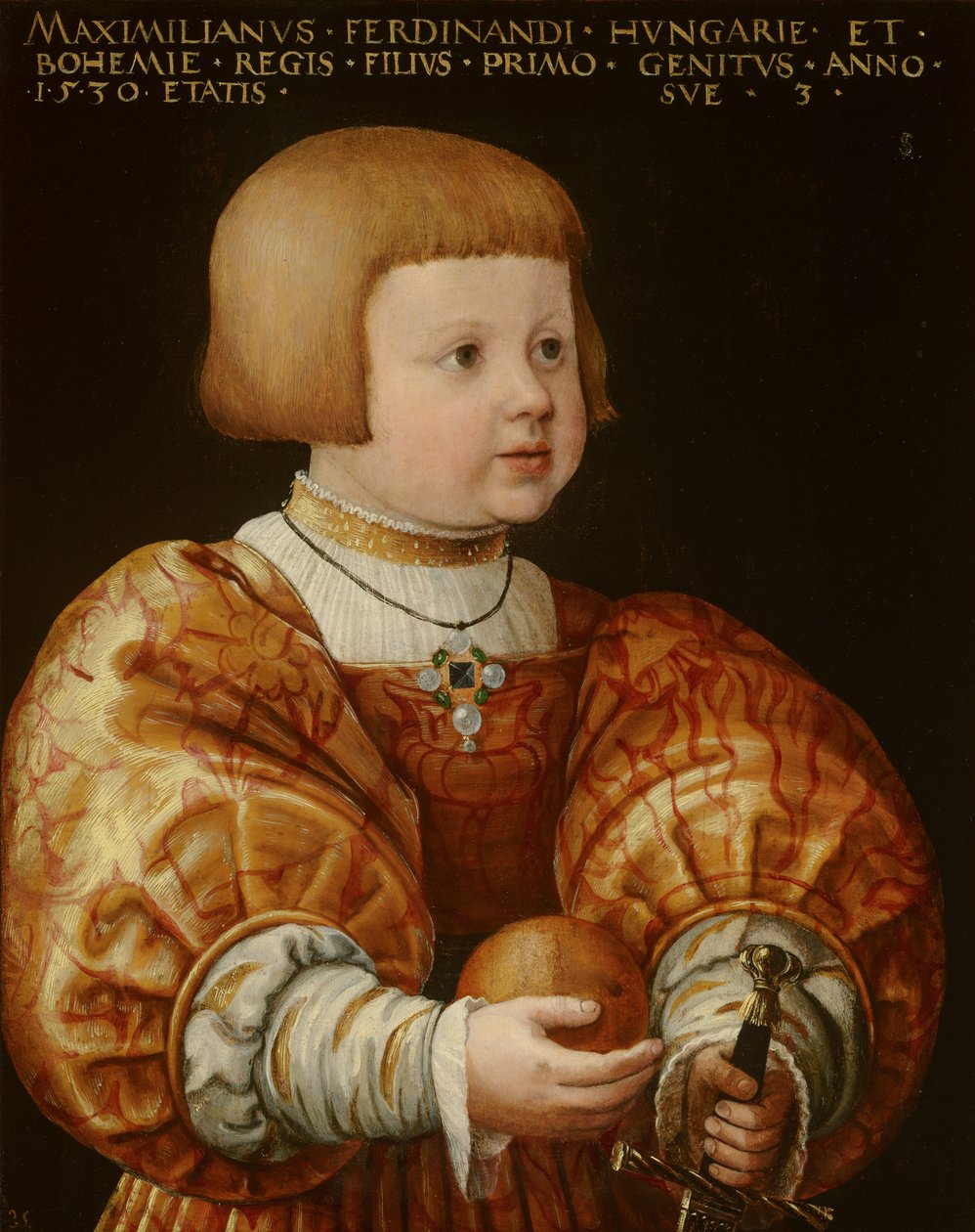 Portræt af Maximilian af Østrig (1527-1576), tre år gammel, 1630 af Jakob Seisenegger