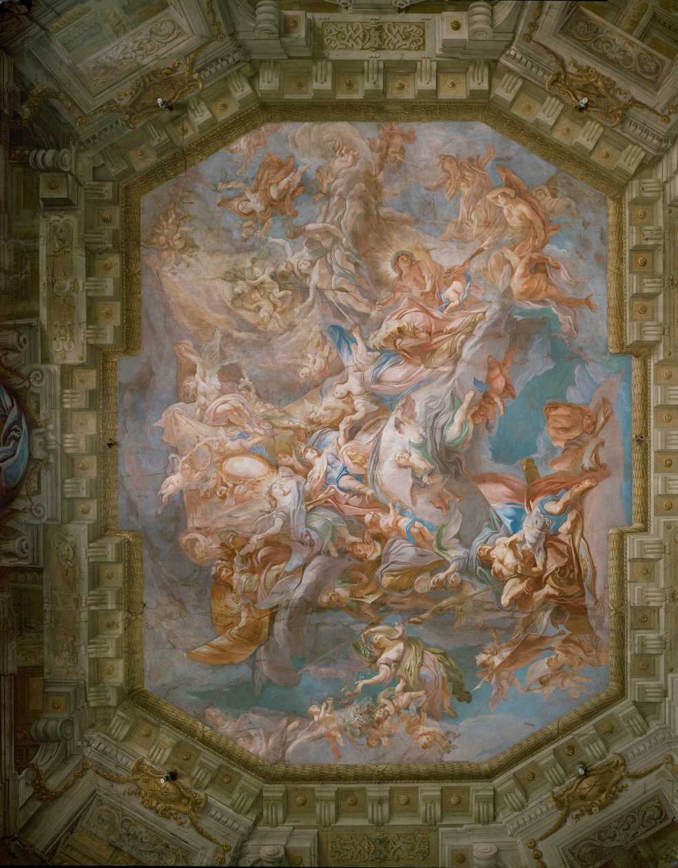 Apollo og Aurora (frisk) af Jakob and Carlone Carlo (d.1708) Prandtauer