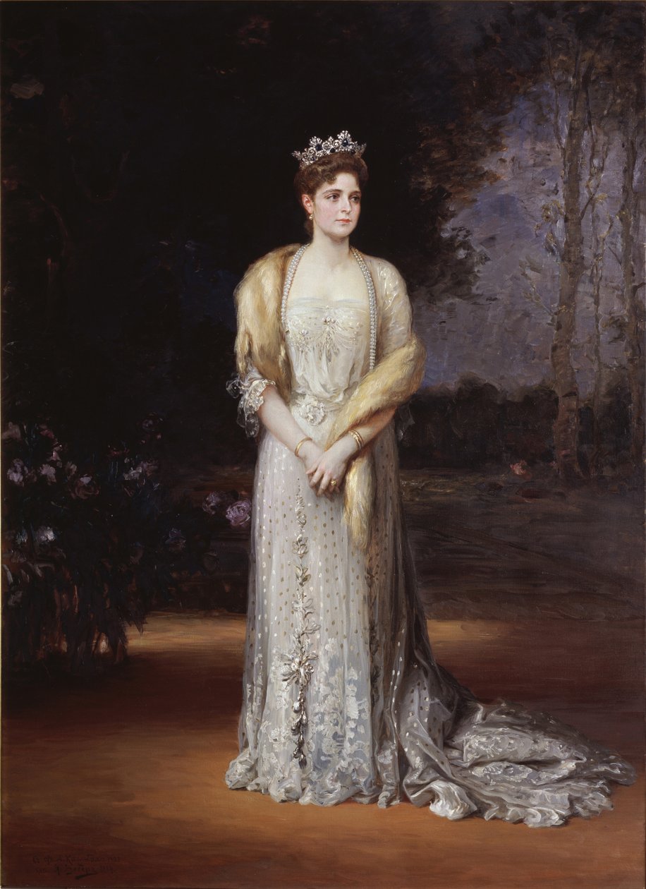 Portræt af kejserinde Alexandra Fyodorovna af Rusland 1872-1918, hustru til zar Nicholas II, 1914 af Jakov Jakovlevich Veber