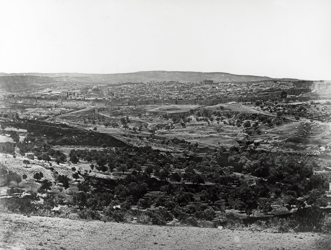 Jerusalem fra Scopus-bjerget, 1857 af Felice Beato