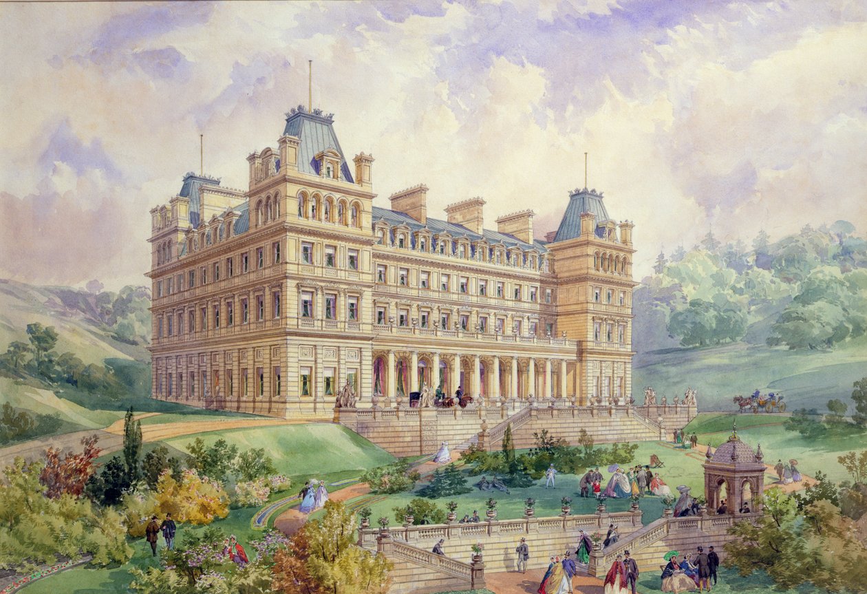 Udsigt over et foreslået hotel, Tunbridge Wells (wc, pen og blæk) af George Murray