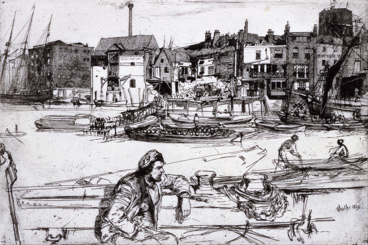 Black Lion Wharf af James Abbott McNeill Whistler