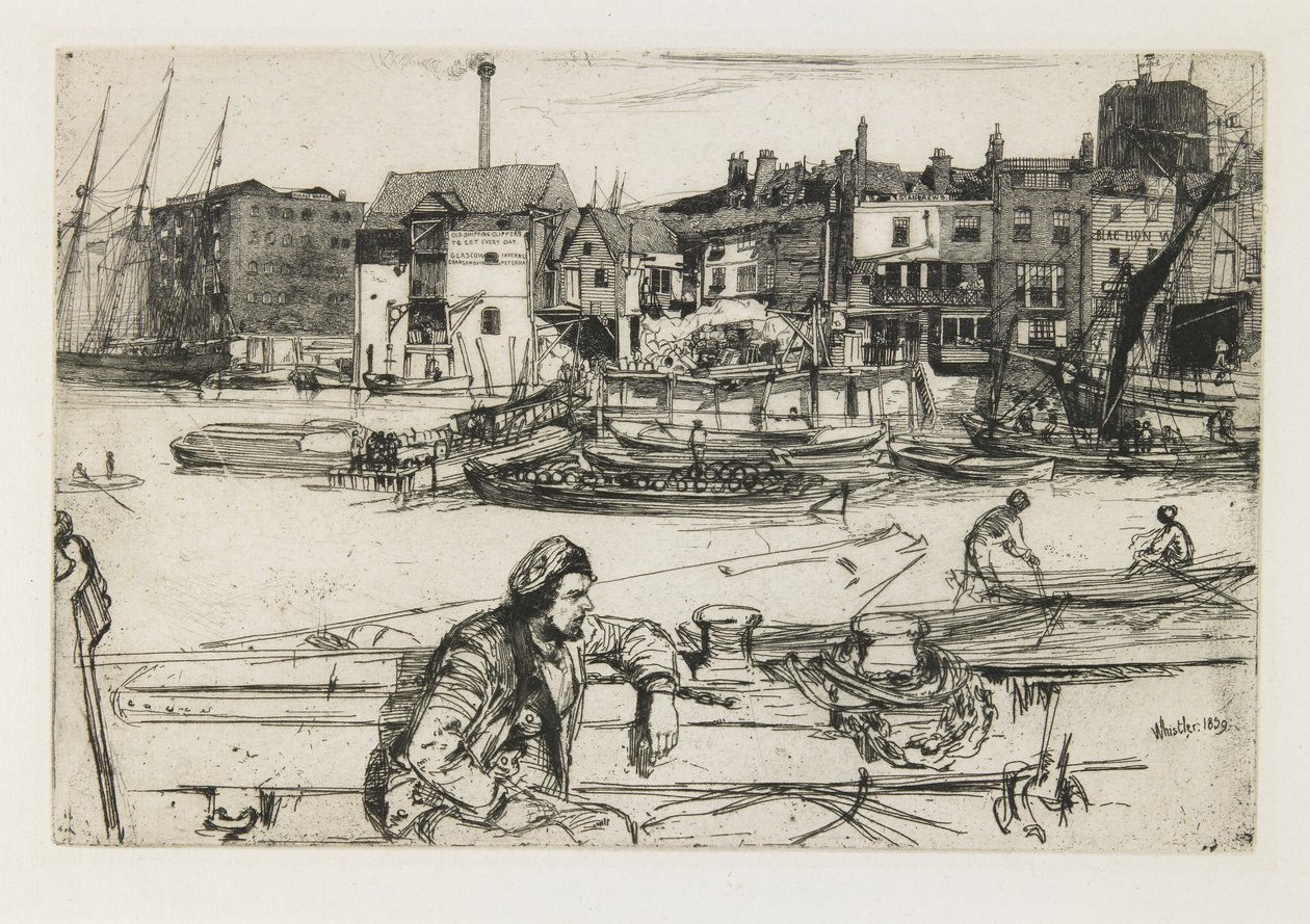 Black Lion Wharf, 1859 af James Abbott McNeill Whistler