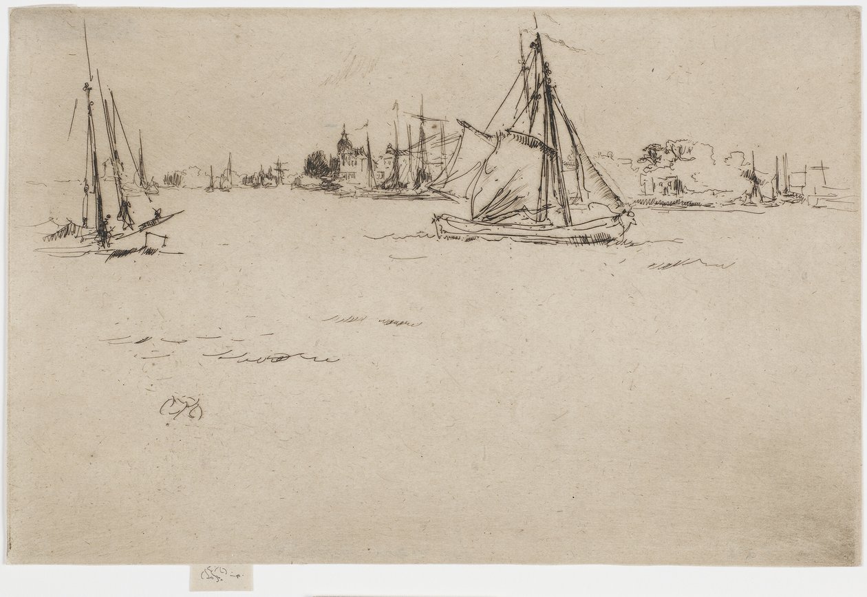 Dordrecht, 1894 (radering på papir) af James Abbott McNeill Whistler