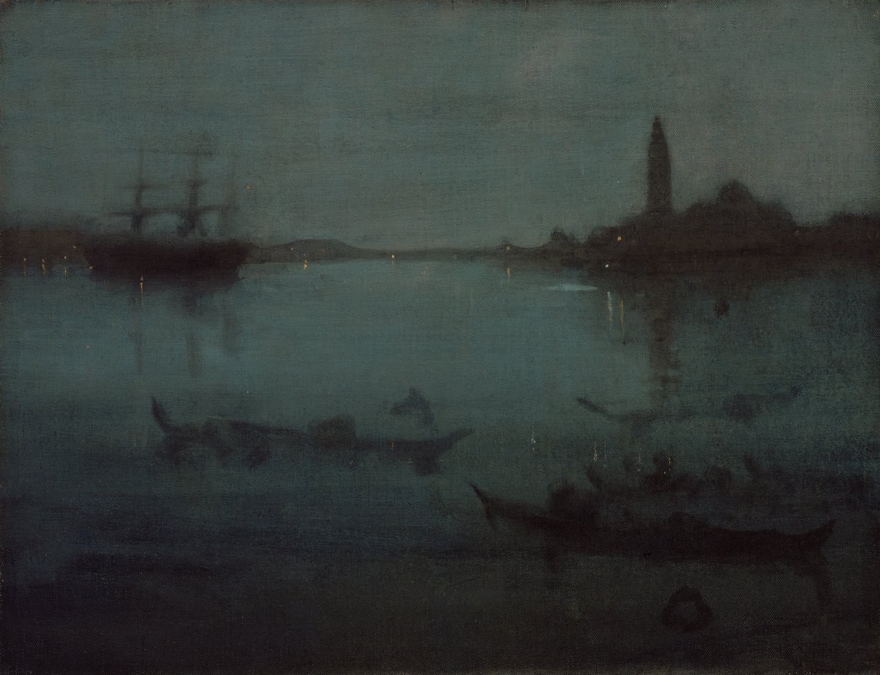 Nocturne i blå og sølv- Lagunen, Venedig af James Abbott McNeill Whistler