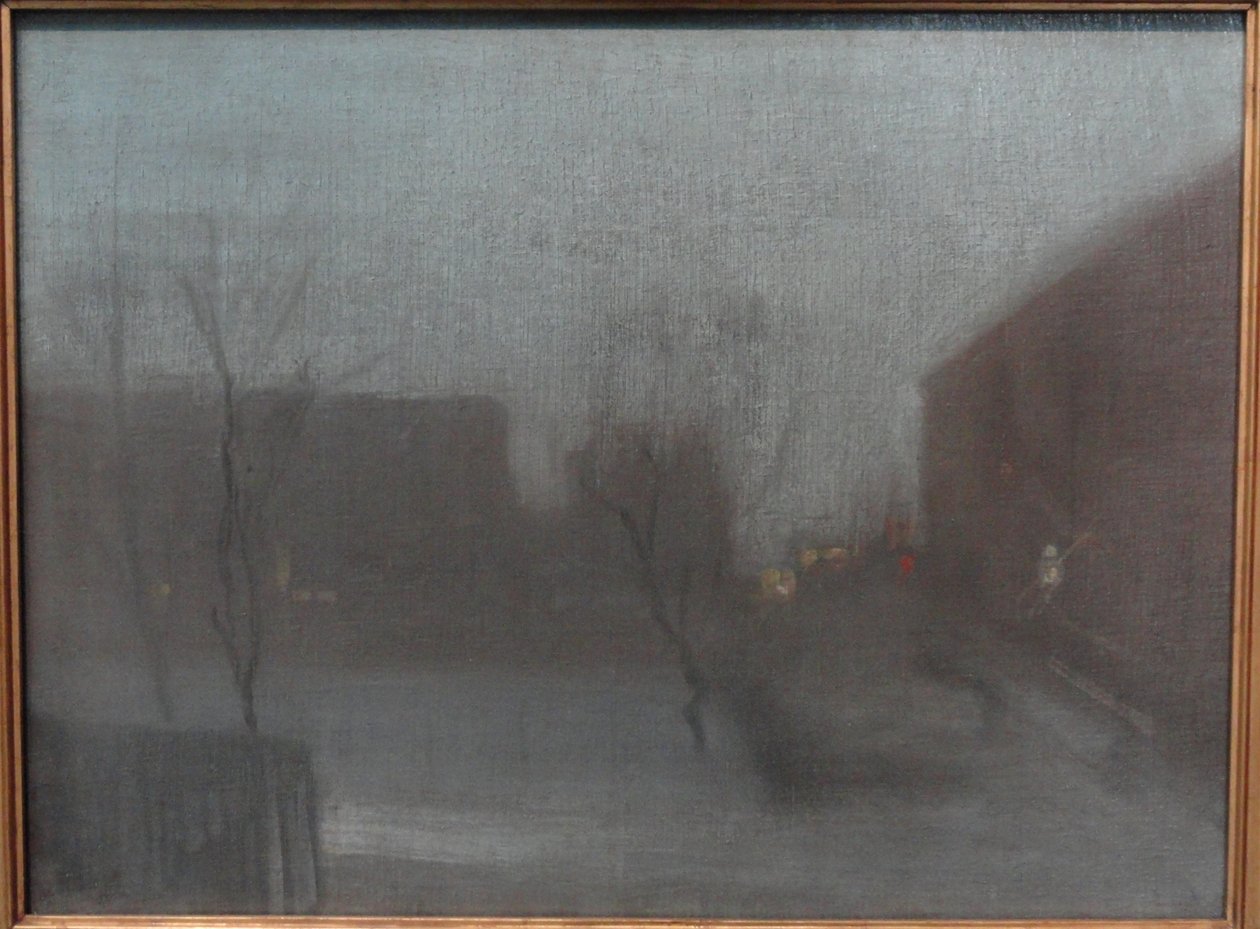 Nocturne- Trafalgar Square, Chelsea af James Abbott McNeill Whistler