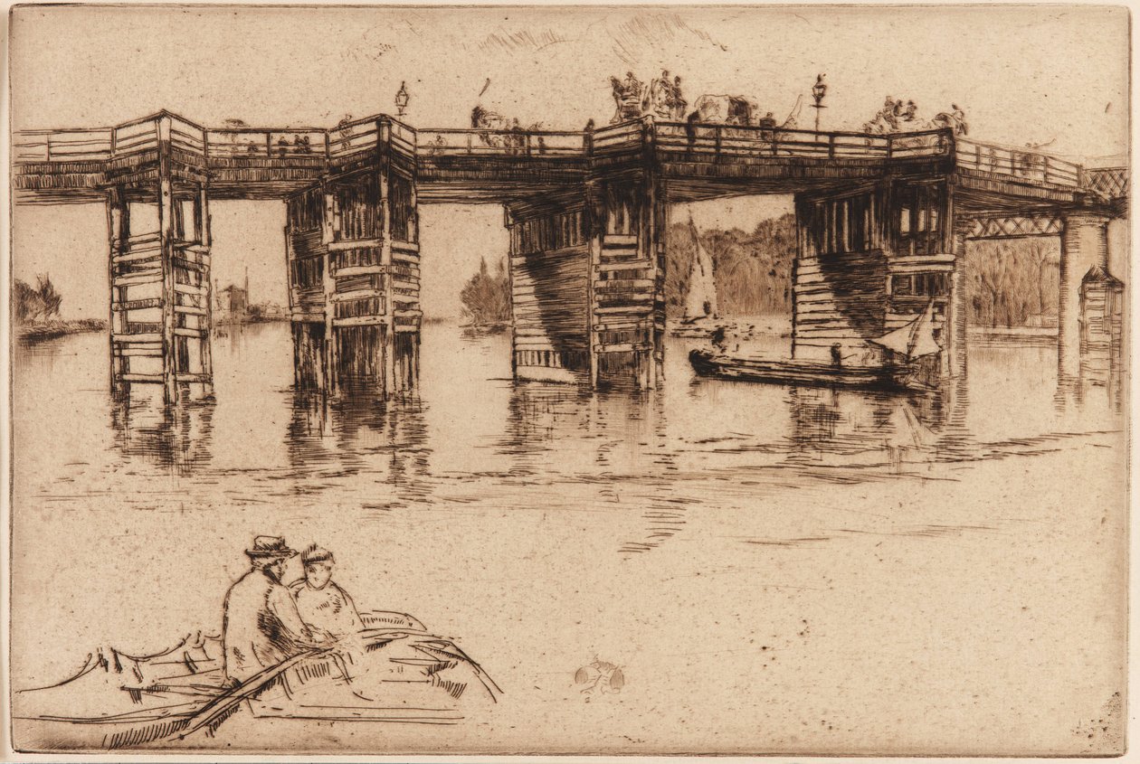 Old Putney Bridge, 1879 (radering på papir) af James Abbott McNeill Whistler