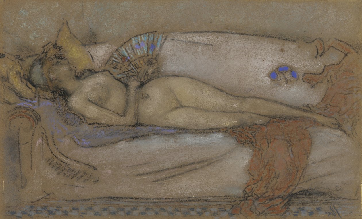 Pour le pastel: Rose and Opal, ca.1885-95 (kridt og pastel på brunt papir) af James Abbott McNeill Whistler